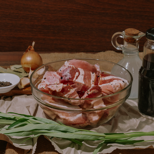 Pasture/Woodlot Raised Pork - Smoked Black Pepper Side Pieces (Bacon Chunks)